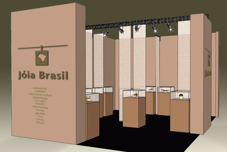 Projeto em 3D do stand